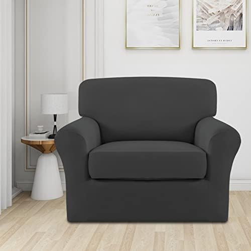 Easy-Going 2 Pieces Stretch Sofa Slipcover for Armchair Washable