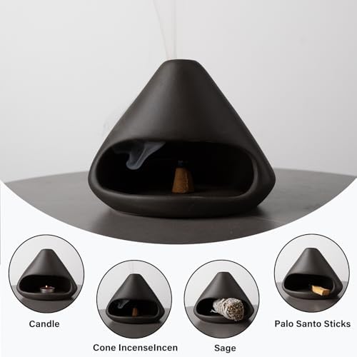 MOUGIGI Zongzi Shaped Clay Smudge Bowl,Palo Santo&Sage Cone Incense Burner