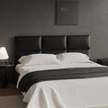 Black Stick-On Wall Mounted Headboard - 9-Piece Bed Backboard for Queen Size Beds, 24 x 12 Inches Each, Easy-to-Install Decorative Sound-Proofing Bed Headboard Queen