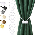 Hion Magnetic Curtain Tiebacks White 6pcs, Curtain Holdbacks Hooks Holders