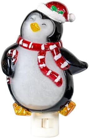 Novelty Lights LED Christmas Penguin Night Light, Lamp with Swivel Plug