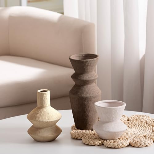 Vanselia Ceramic Vase Set of 3 Home Decor Living Room Table Decorations