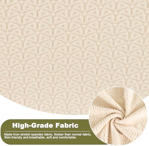 NILUOH Stretch Wingback Chair Slipcover 2-Piece Wing Chair Slipcovers Sofa Cover Furniture Protector Soft with Elastic Bottom, Spandex Jacquard Fabric,Off-White