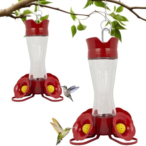 Perky-Pet Glass Hummingbird Feeders for Outdoors, 8 oz Nectar Capacity