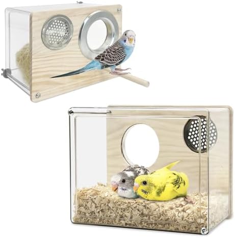 PINVNBY Parakeet Nesting Box Budgie Breeding Box Bird Nest for Cage