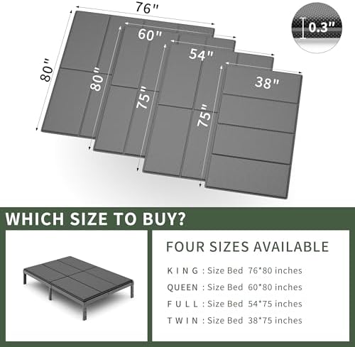 Bunkie Boards Twin Size (75"x38"), 8mm Bed Boards to Stop Sagging