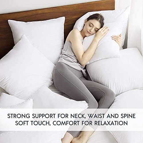Phantoscope Throw Pillow Insert with 100% Cotton Cover, 16x16 Inch, 2 Pack