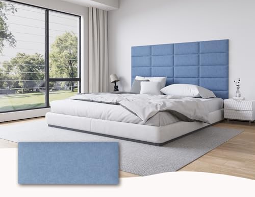 Peel and Stick Upholstered Headboard Queen Size, 9 Panels