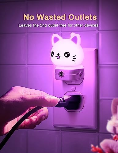 DORESshop Cat Night Lights Plug Into Wall,Cute Night Light for Kids