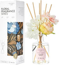 Chloefu Lan Cashmere Vanilla Reéd Diffuser Set with Flowers Reéd Diffuser Sticks, 6.7oz Scent Fragrance Essential Oil Diffuser for Bedroom Bathroom Home Décor Shelf Decor