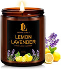 Lemon Lavender Candles, Lemon Lavender Scented Candle, Mother's Day Candle Gifts for Women, Soy Candles for Home Scented, 7oz 50 Hours Burn, Home Décor