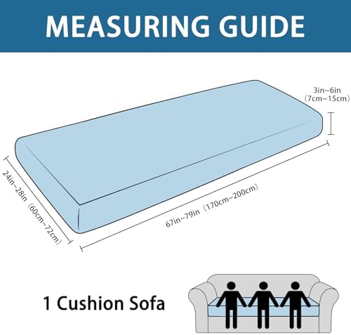Couch Cushion Cover Leather-Look 1PC Stretch Sofa Seat Slipcover for Living Room Individual Sofa Cushion Cover Couch Seat Protector, Pet-Friendly, Non-Slip, Easy Fit - Coffee
