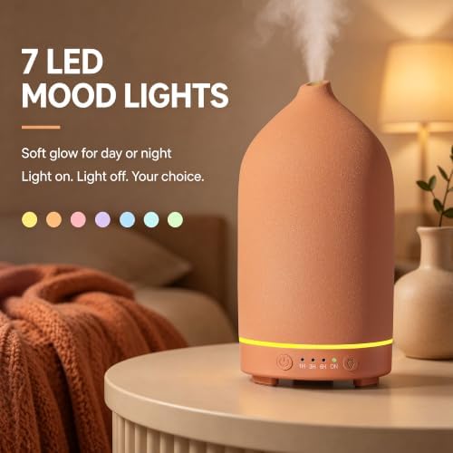 Gooamp 200ML Ceramic Essential Oil Diffuser for Home, Stone Diffuser