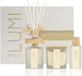 Luxury Aroma Gift Set | Peony Garden Scent - Reed Diffuser (200ml), Wood Wick Soy Candle (200g), Room Spray (50ml) | Includes Dried Flowers & 8 Reeds | Luxurious Fragrance for Home Décor | Great Gifts