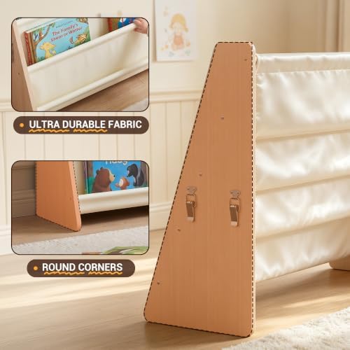 KiddoCood 4-Tier Wood Kids Bookshelf & Front Facing Toddler Bookcase