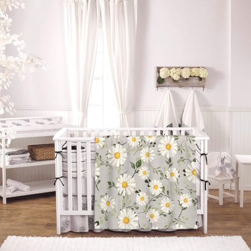 White Daisies Flower Fleece Throw Blanket Ultra Soft Cozy Decorative Flannel Blanket for Home Bed Couch Chair Travel 60x50in
