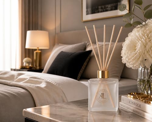 Frosted Reed Diffusers for Home |Premium Fragrance Diffuser | Frosted Diffuser Sticks in Oil Set with Cashmere Vanilla Scent |Smell Good Stuff | Long-Lasting Oil for Bathroom &Office 5 oz