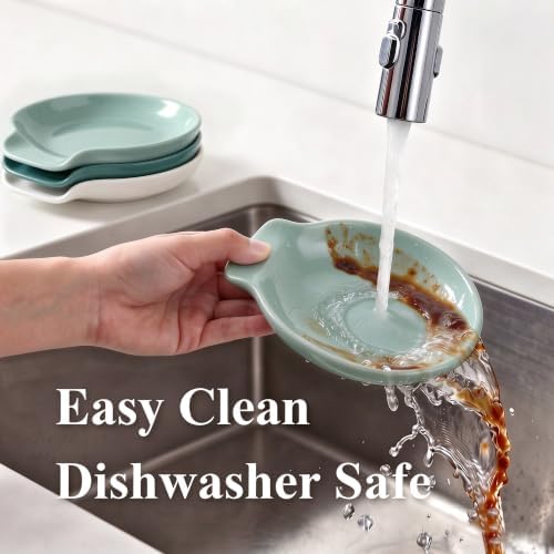 LarqeeWare Ceramic Spoon Rest for Stove Top, Modern Kitchen Counter Holder