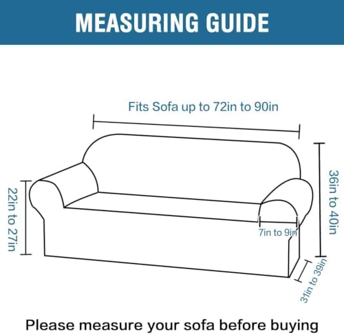 H.VERSAILTEX 1 Peice Stretch Velvet Sofa Covers for 3 Cushion Couch Covers Sofa Slipcovers Furniture Protector Soft, Crafted from Thick Comfy Rich Velour (Sofa 72"-90", Sea Grass)