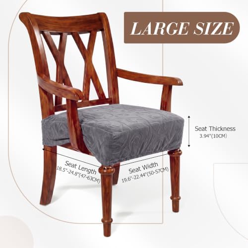 Havawish Extra Wide Dining Chair Seat Covers, Dark Gray, Jacquard, 1 Pcs