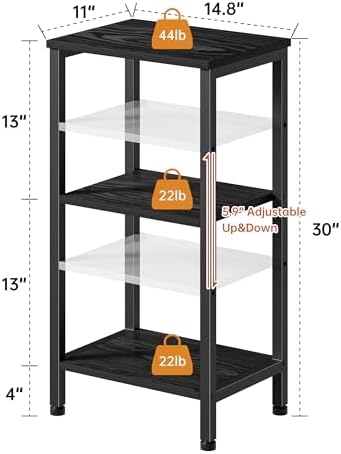 Asgolion 30 Inch Tall Side Table, Small End Table with Adjustable Shelf