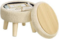 SONGMICS Foot Stool Ottoman, Small Storage Ottoman with Legs, 12.2 Inches