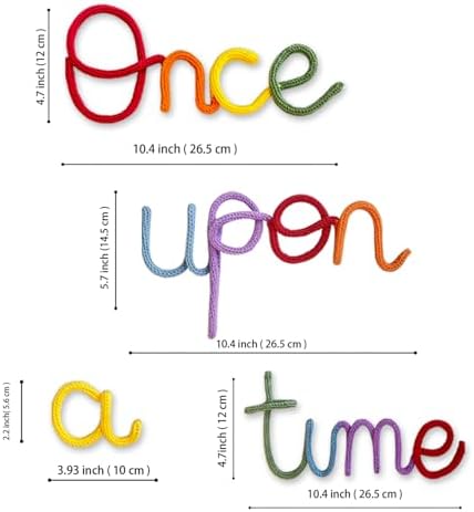 Once Upon A Time Sign Nursery Wall Decor Reading Knitted Wire Word Sign