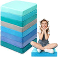 GlikCeil 8 Pcs Square Floor Pillow Cushions for Kid Classroom 15'', Blue