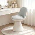 Modern Upholstered Vanity Stool Chair, Comfy PU Leather Ottoman Stool