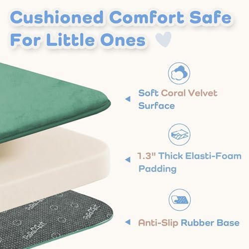 1.3" Thick Baby Play Mat for Floor, 79x79 Soft Foam Mats Dark Green