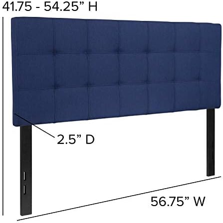 EMMA + OLIVER Navy Full Quilted Tufted Headboard