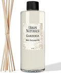 Urban Naturals Reed Diffuser Oil Refill Gardenia with Jasmine, Ylang Ylang, Tuberose, Amber 8 oz + Free Reed Sticks, Made in the USA