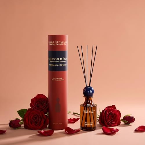 COCORRÍNA Reed Diffuser 8.5 oz Large Capacity Red Amber Scent