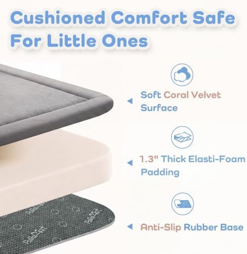 1.3" Thick Baby Play Mat for Floor,59x79 Large Memory Foam Tummy Time Mat