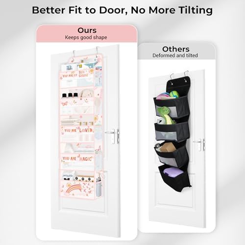 Clastyle Over the Door Organizer Diaper Toy Nursery Hanging Shelf, Rainbow