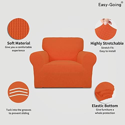 Easy-Going Stretch Chair Slipcover with Arm Washable Orange