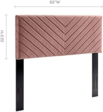 Modway Alyson Chevron Tufted Performance Velvet Full/Queen Headboard, Dusty Rose