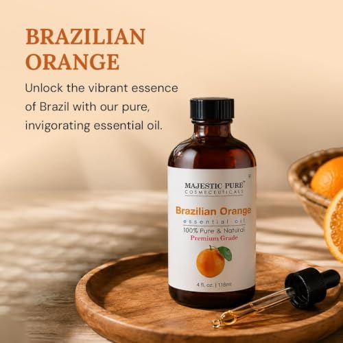 Majestic Pure Brazillian Orange Essential Oil for Diffuser - 4 Fl Oz