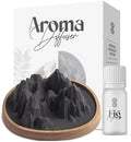 Aroma Diffuser Diatomite Mountain Stone with Wooden Stand Essential Oil Diffuser with Aromatherapy Fig Fragrance Oil Diffusers for Home, Room Decor | 10 ML (Diatomite Mountain Aroma Stone (Black))