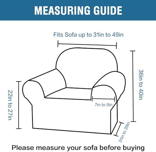 H.VERSAILTEX Stretch Velvet Armchair Cover Couch Covers 1 Cushion Chair Slipcover for Living Room Furniture Cover Crafted from Thick Comfy Rich Velour (Chair 31"-49", Caramel Cafe)