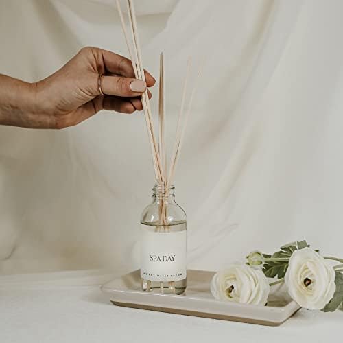 Sweet Water Decor Spa Reed Diffuser Set - Sea Salt, Wood, and Cream Scented Reed Diffuser for Home - Home Freshener Diffuser with Sticks - Long Lasting Fragrance, Made in the USA
