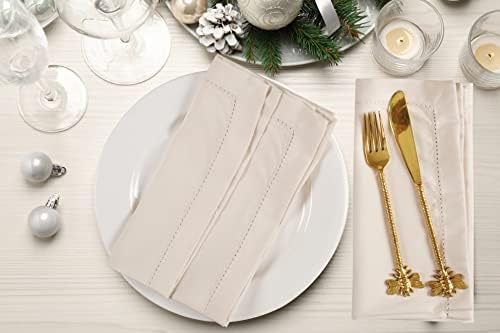 Ramanta Home Cloth Napkins Set of 12 20x20 Inches, Beige