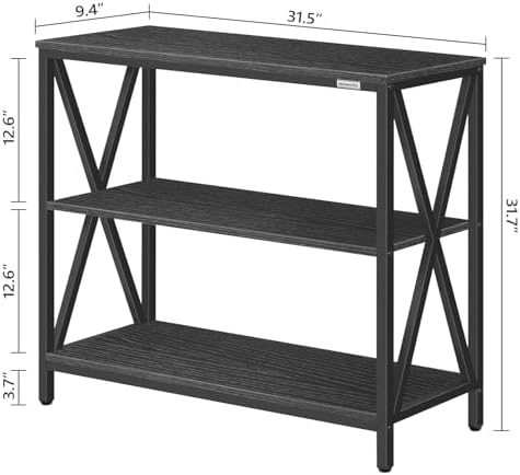 MAHANCRIS 31.5" Sofa Table, Industrial Console Table, 3-Tier Entryway Table