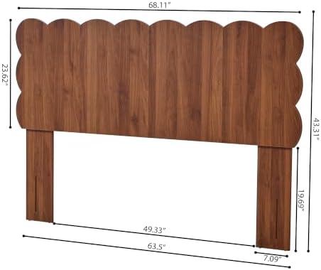 Scalloped Headboard for Queen Size Bed, Queen Size Headboard Only