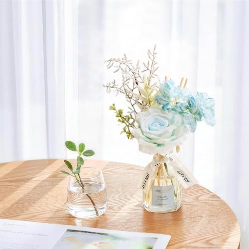 Airkeep Flower Reed Diffuser Set, Ocean Mist&Sea Salt Diffuser Gift Set,4.06 fl oz Essential Oil Sticks Diffusers for Bathroom Air Freshener, Aromatherapy Home Fragrance Shelf Decor, Gift for Women
