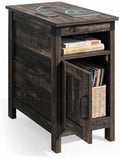 WLIVE End Tables for Living Room & Bedroom w/ Charging, Narrow Nightstand