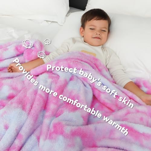 MUGD Pink Throw Blanket for Girls, Small Blankets for Kids Toddler 40"x50"