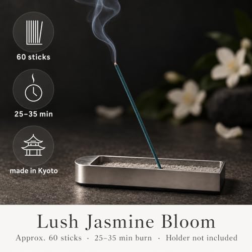 なごみ工房 Kyoto Jasmine Incense Sticks - Japanese Temple Aroma, Ideal for Relaxation & Meditation, Approx. 60 Sticks (0.044 Pounds) - Premium Quality Incense for Spiritual & Home Use Nagomikobo