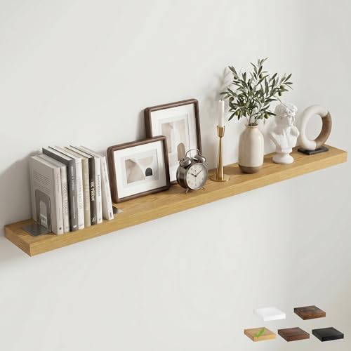72 Inch Floating Shelves for Wall, 8"D Wood Storage Shelves, Oak Finish