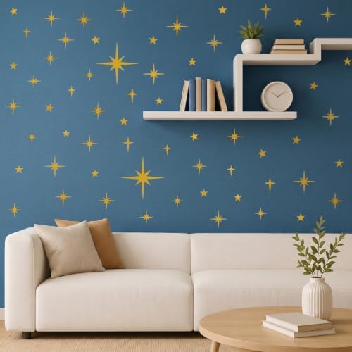 120 Pcs Glitter Gold Star Wall Decals